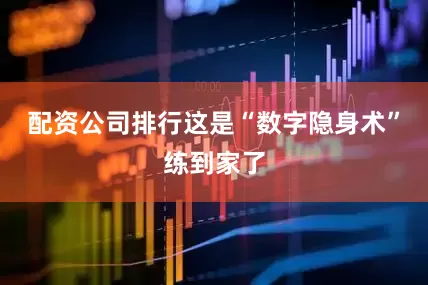 配资公司排行这是“数字隐身术”练到家了